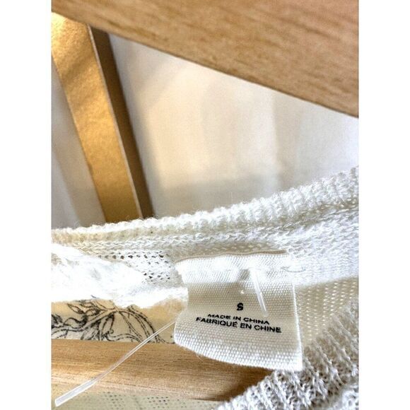 Anthropologie Angel of the North Botanical Print Cotton Batwing Sweater Sz S EUC - Picture 4 of 5